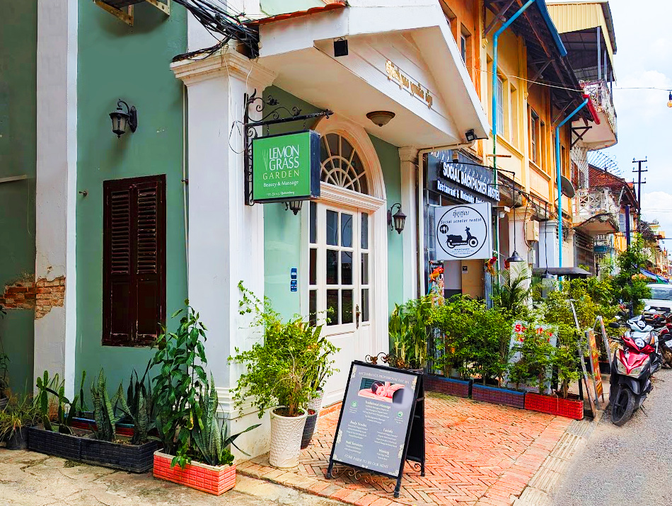 lemongrass garden spa in battambang shop front