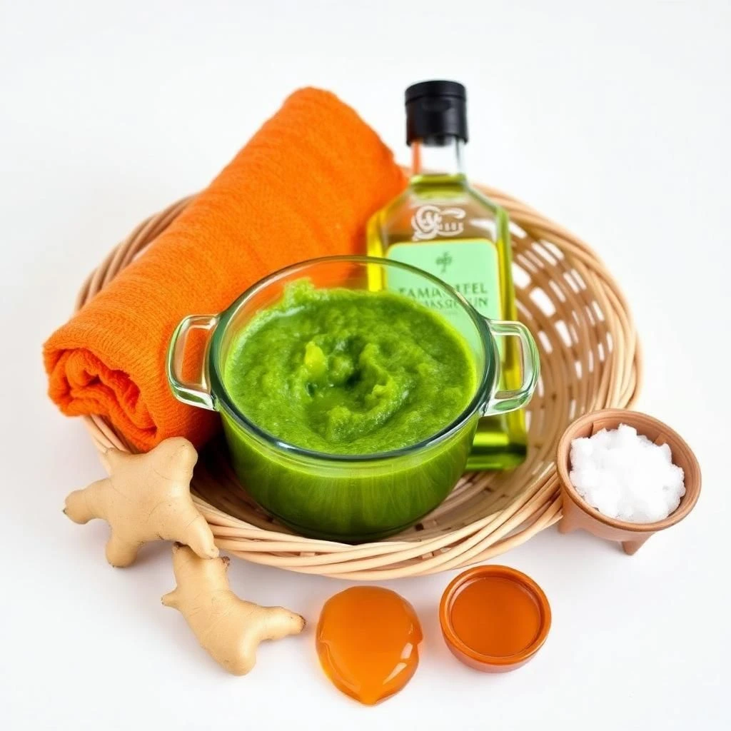 body scrub and massage oil in basket package