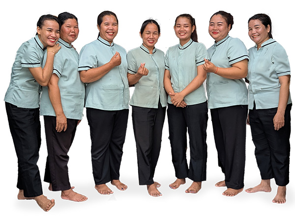 Staff outside of lemongrass garden massage spa